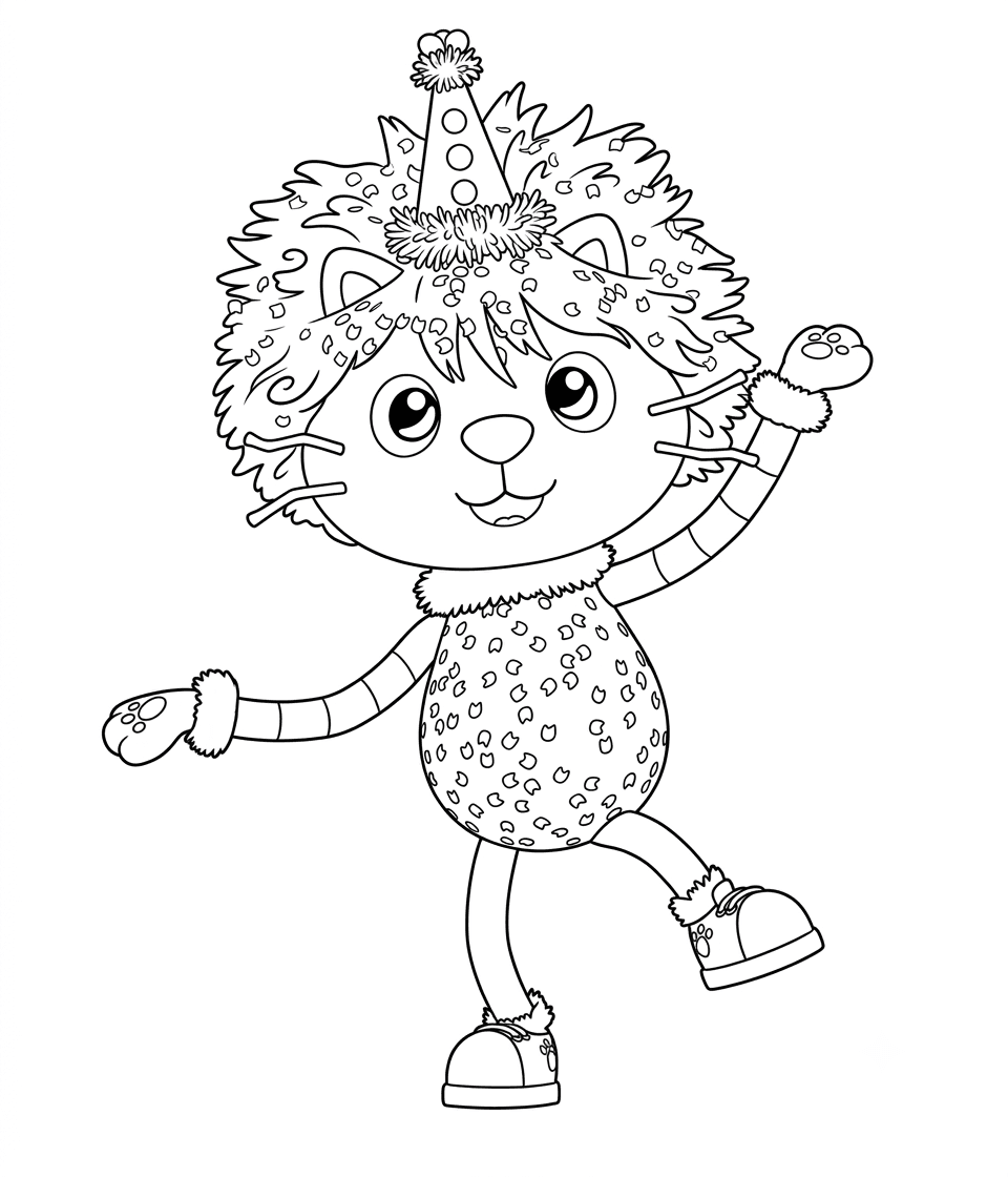 Marty Partycat Coloring Page
