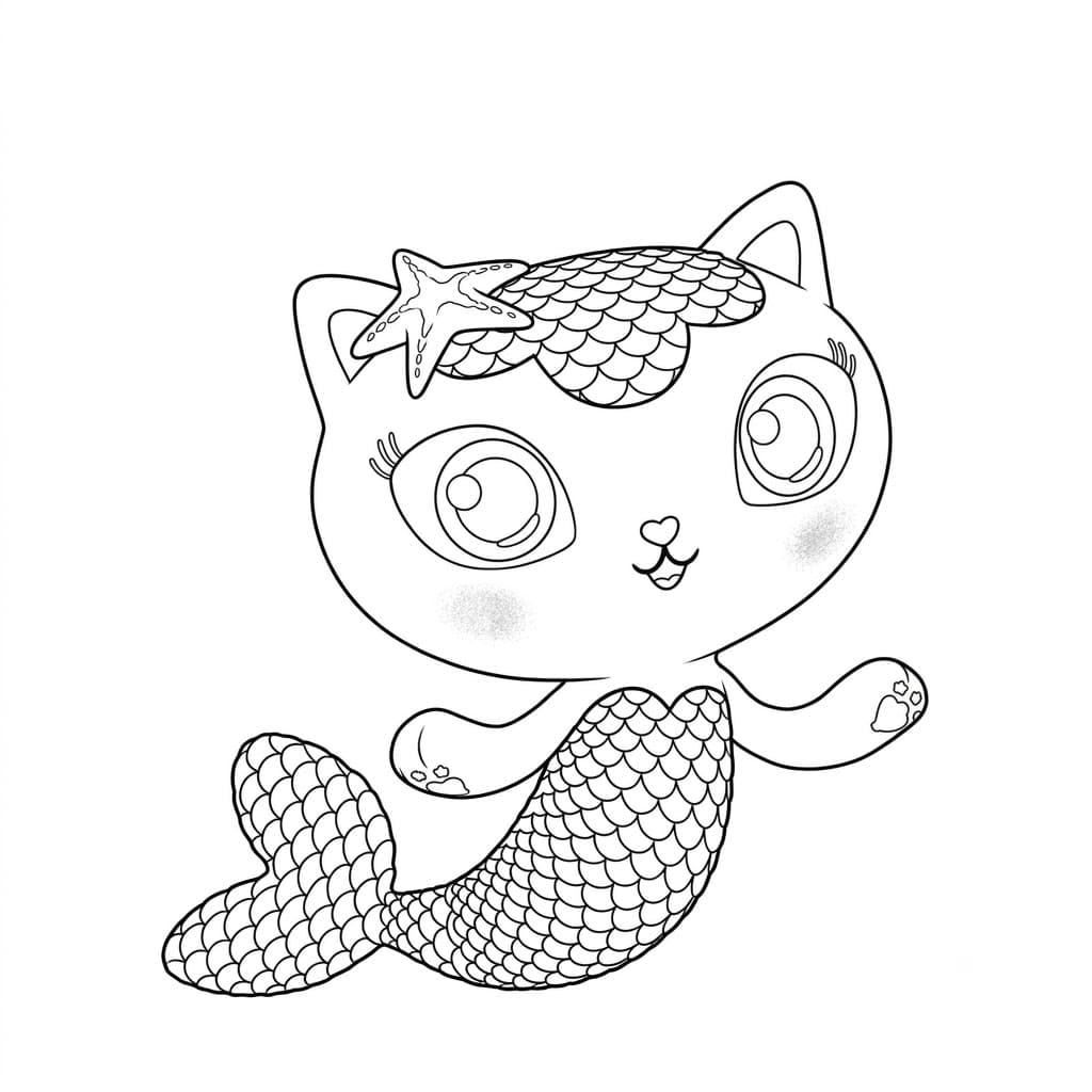 MerCat Coloring Page