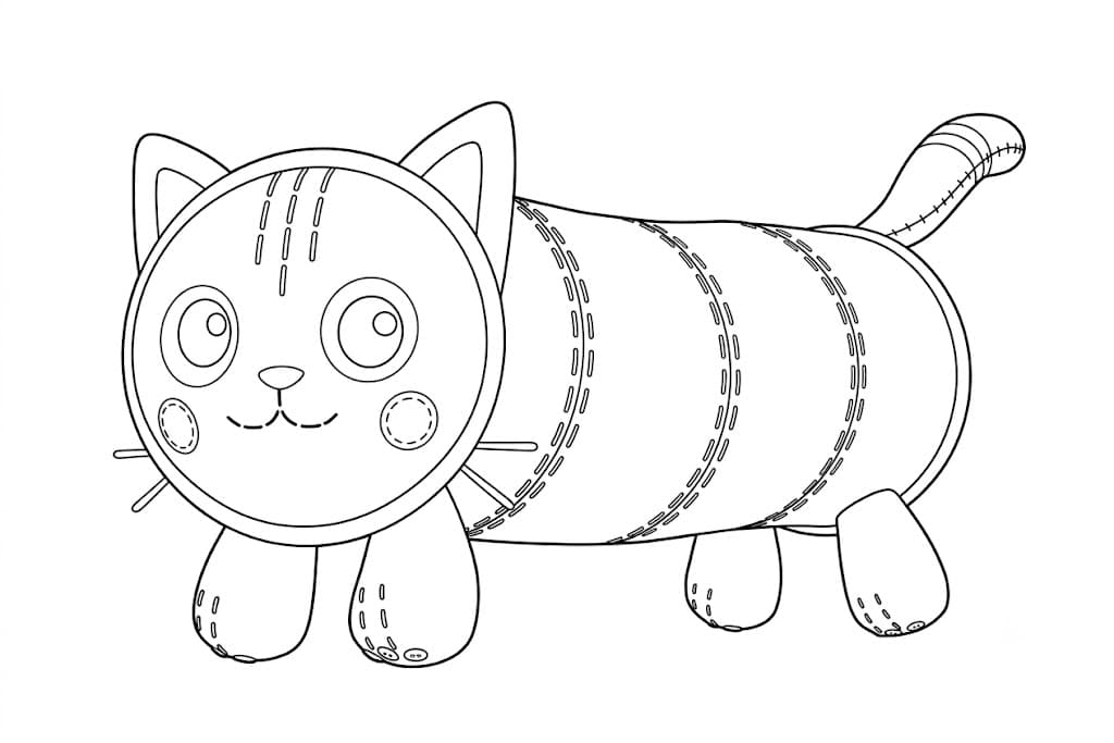 Pillow Cat Coloring Page
