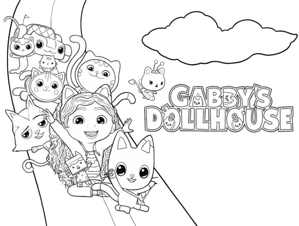 Gabby's Dollhouse Rainbow Coloring Page