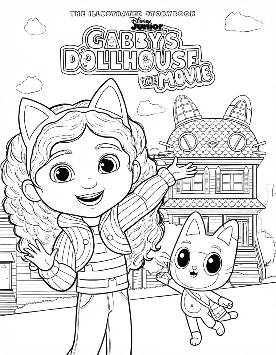 Gabby's Dollhouse: The Movie Coloring Page