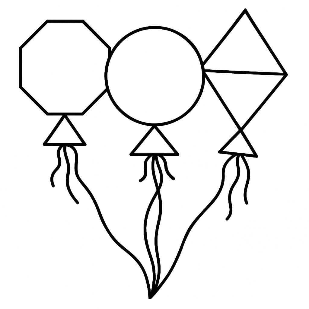 Geometric Balloons Coloring Page