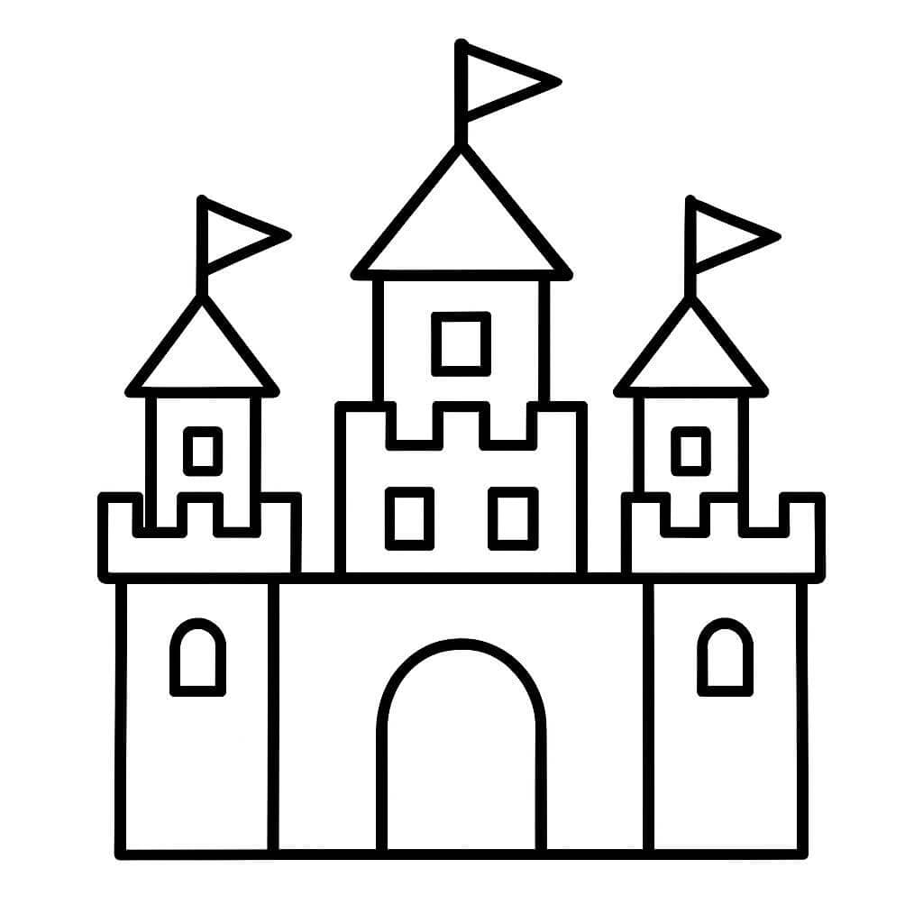 Geometric Castle Coloring Page