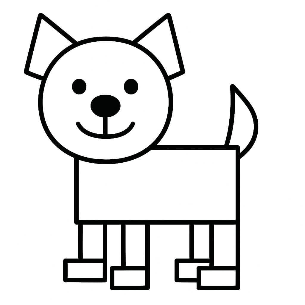 Geometric Dog Coloring Page