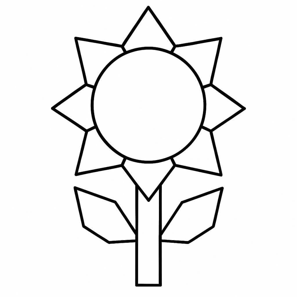 Geometric Flower Coloring Page