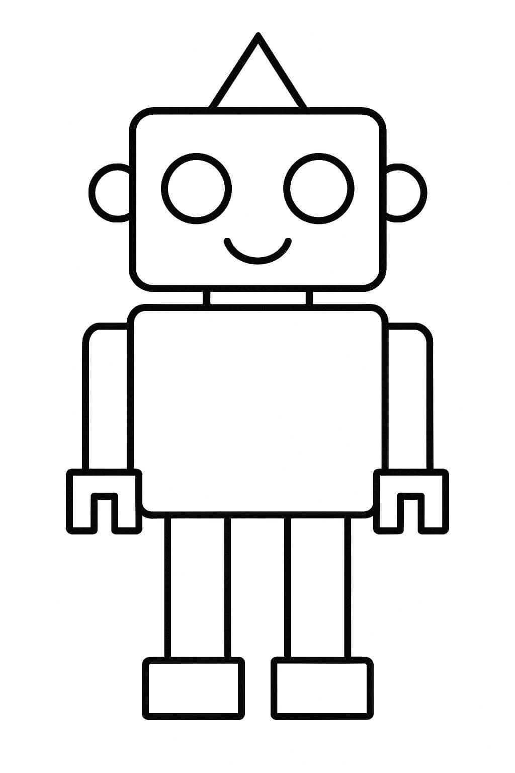 Geometric Robot Coloring Page