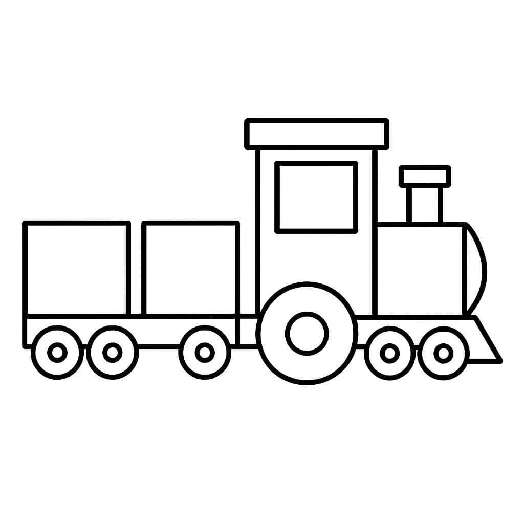 Geometric Train Coloring Page