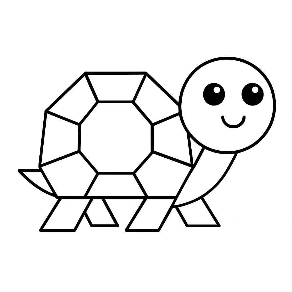 Geometric Turtle Coloring Page