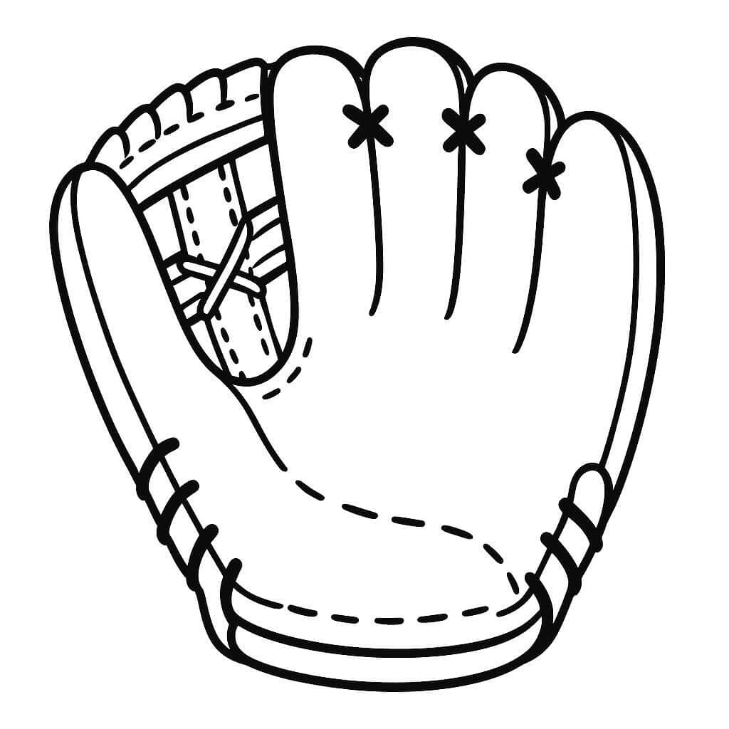 Baseball Glove Coloring Page