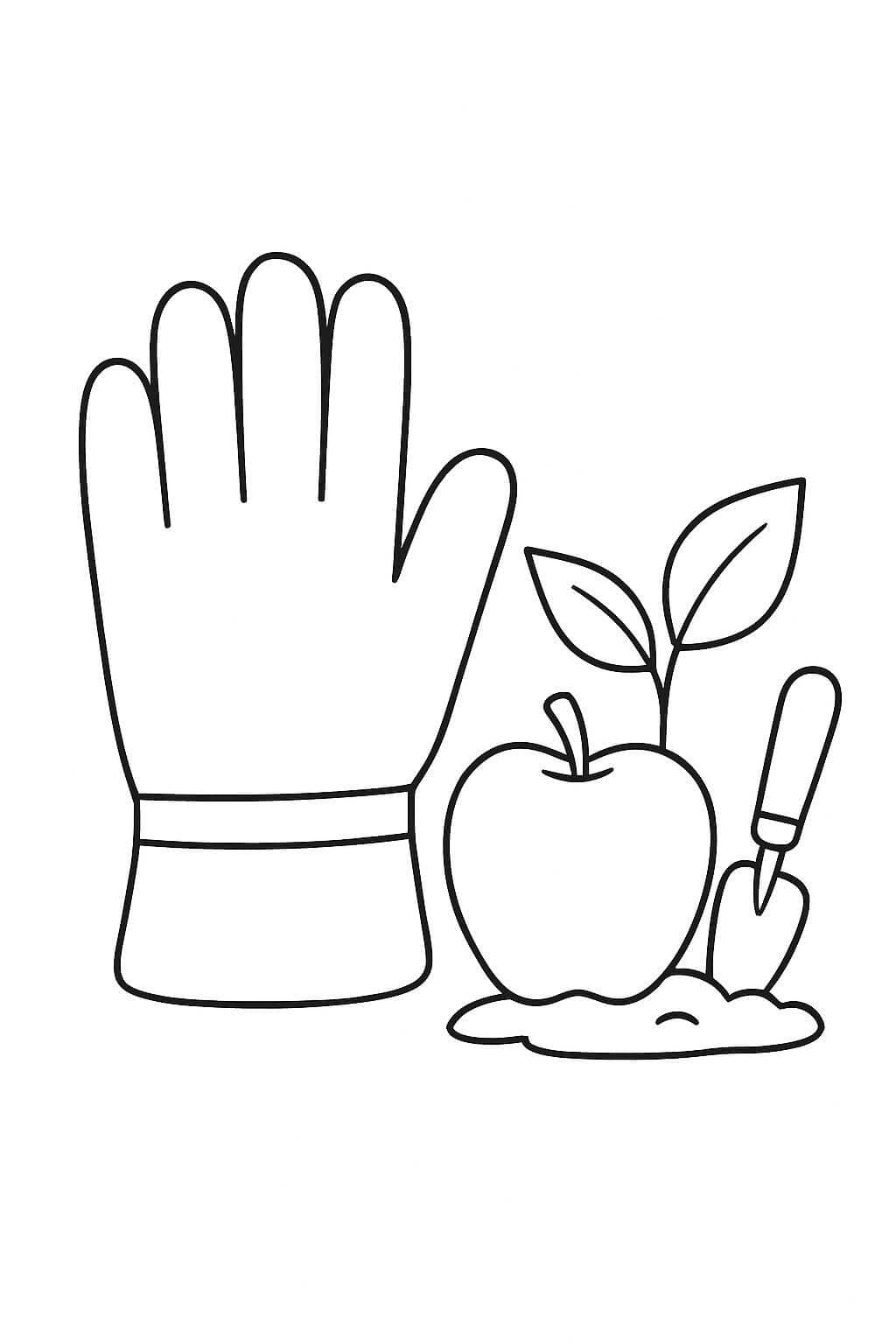 Gardening Glove Coloring Page