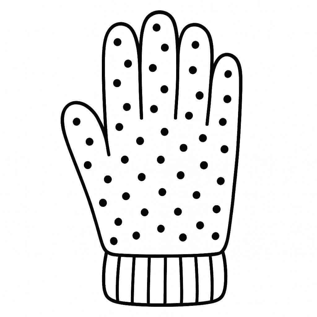 Gloves with Dots Coloring Page