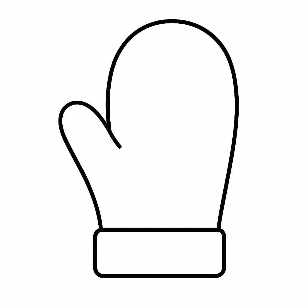 Simple Glove Coloring Page