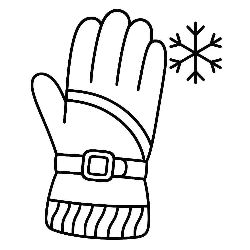 Ski Glove Coloring Page