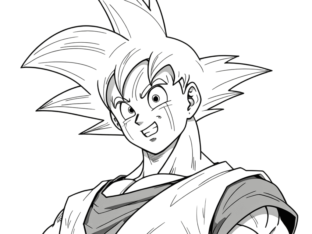Battle-Ready Goku Coloring Page