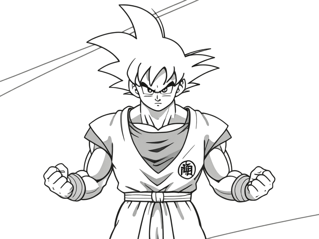 Black and White Goku Coloring Page