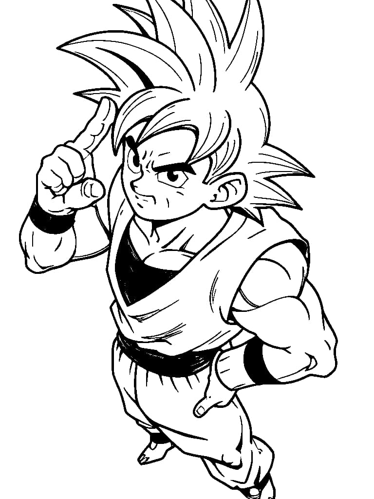 Classic Goku Coloring Page