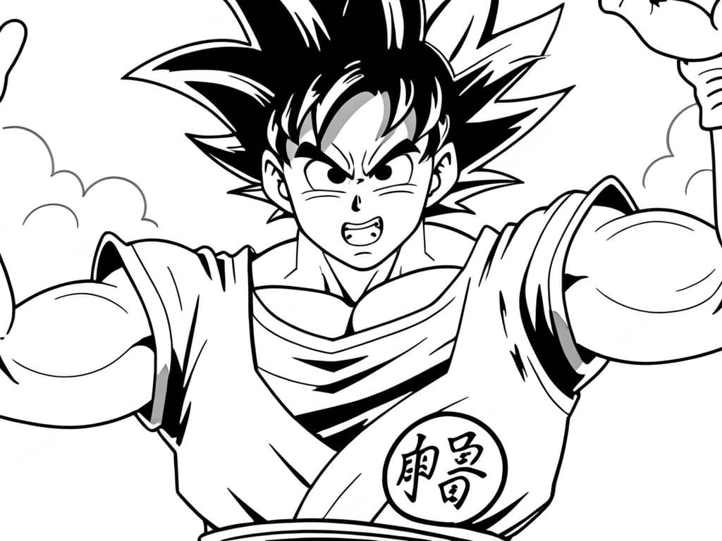 Goku Drawing Coloring Page