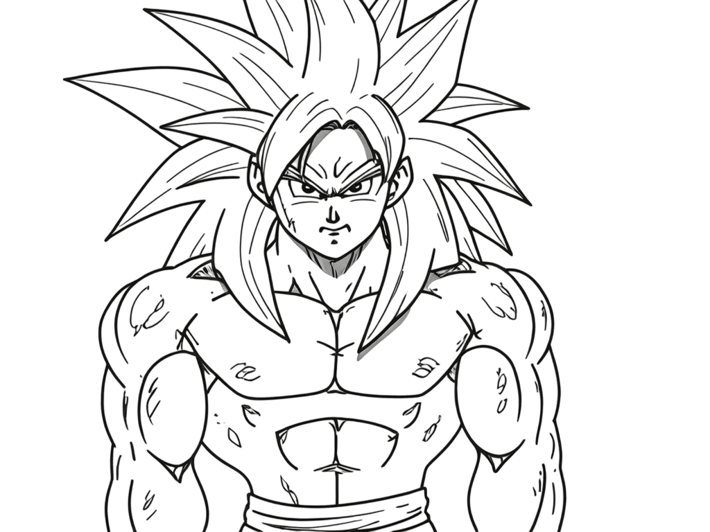 Monochrome Goku Coloring Page