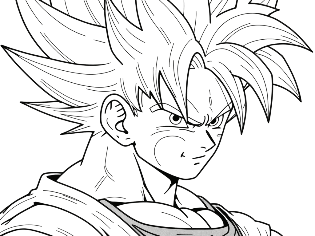 Smiling Goku Coloring Page