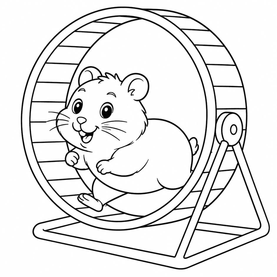 Running Hamster Coloring Pages