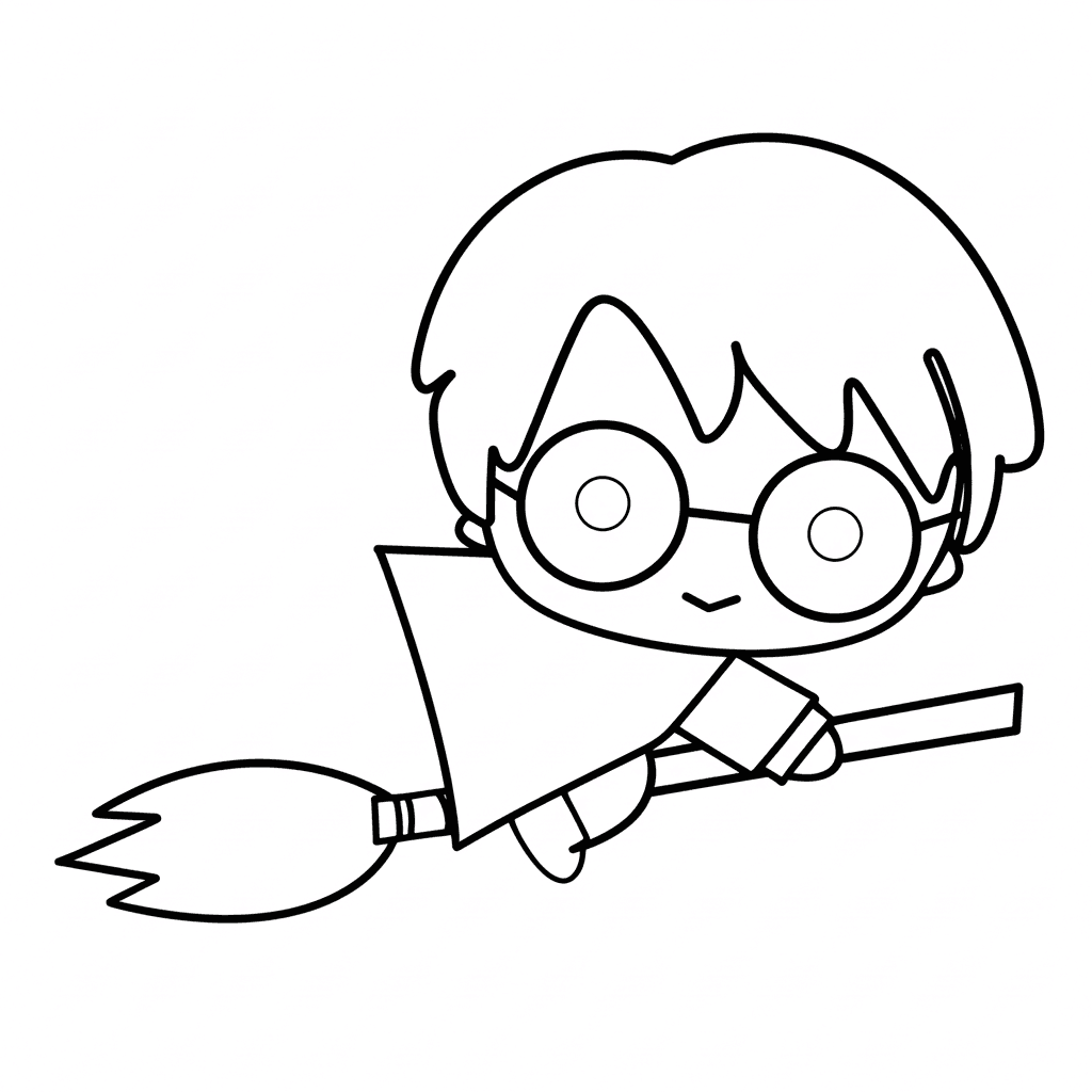 Harry Potter Flying Coloring Page