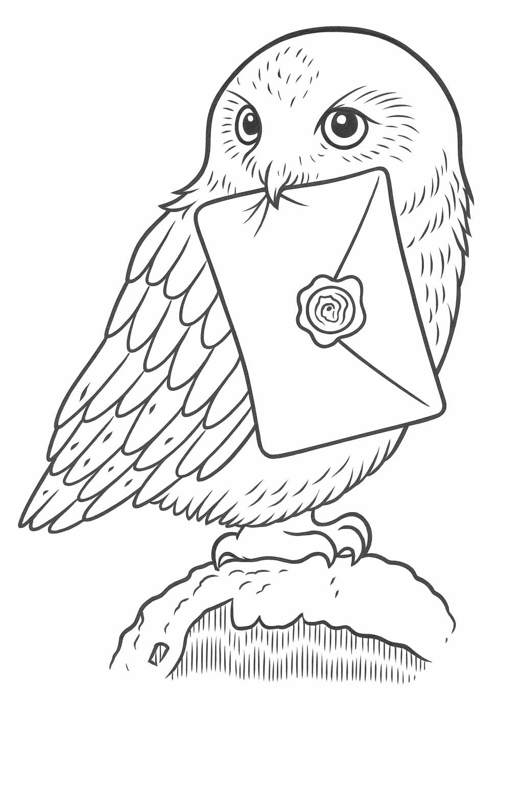 Harry Potter Owl Hedwig Coloring Page