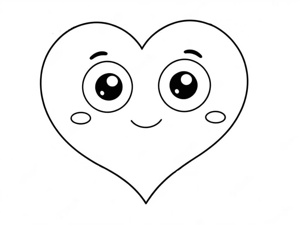 Happy Heart Coloring Page