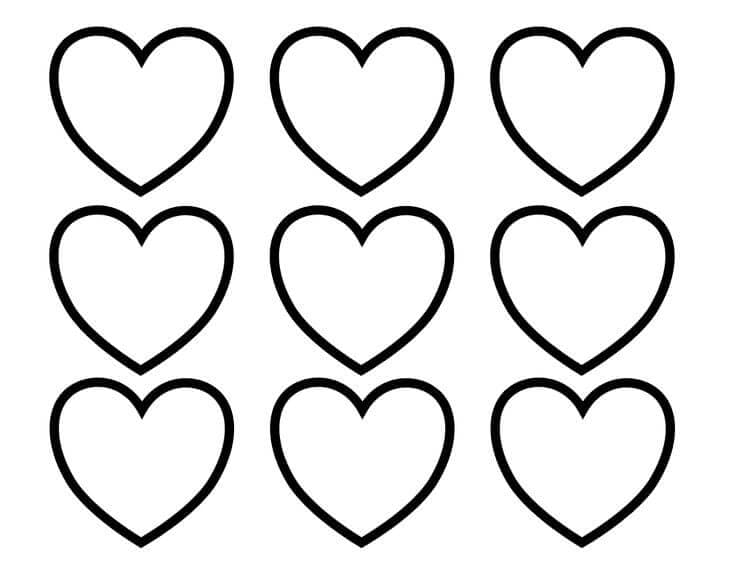 Many Hearts Coloring Page