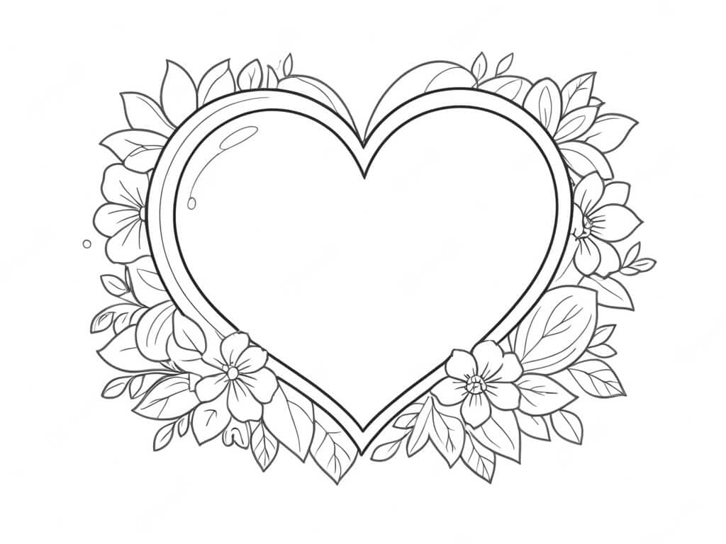Mothers Day Heart Coloring Page