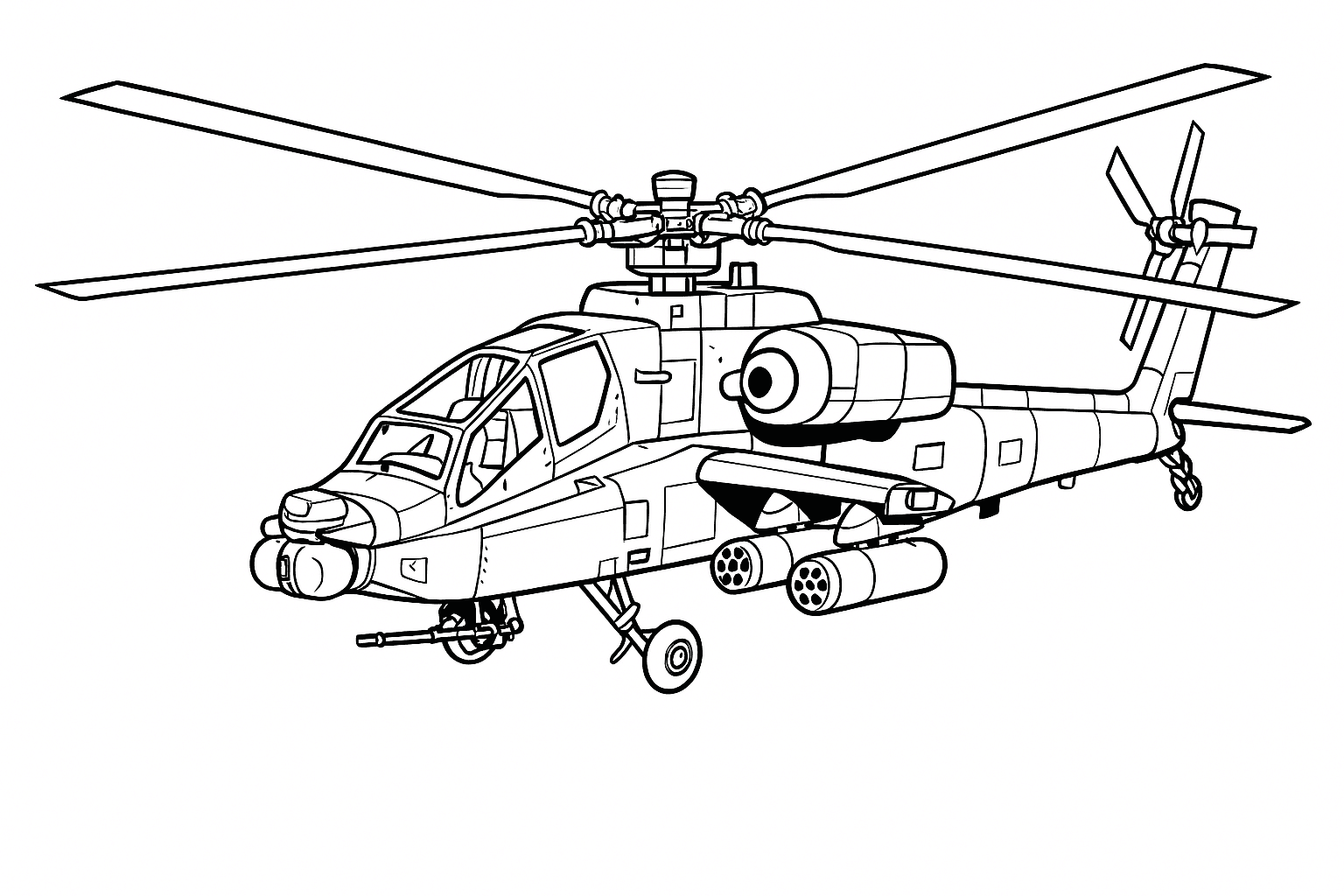 Military Helicopter Coloring Page