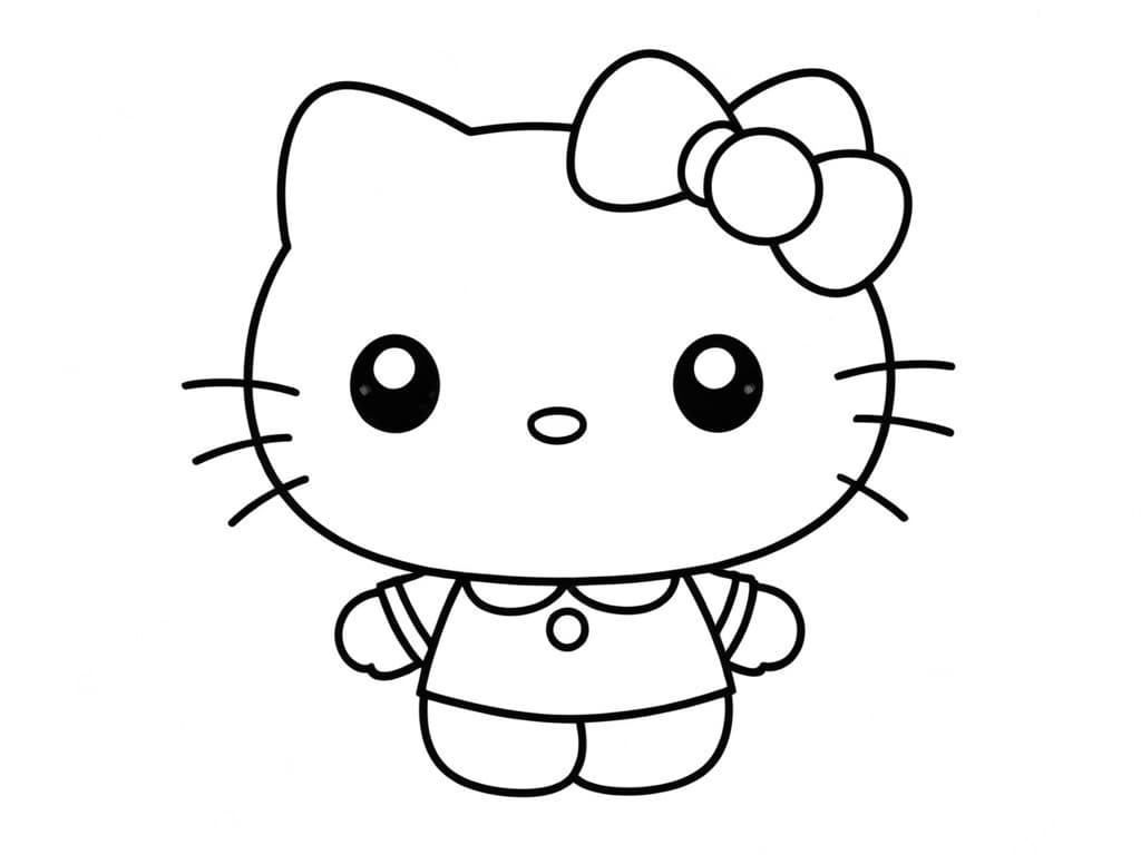 Classic Hello Kitty Coloring Page