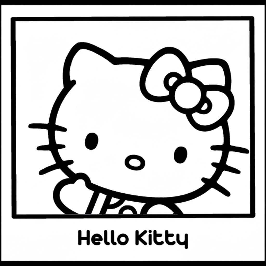 Hello Kitty with a Card Coloring Page