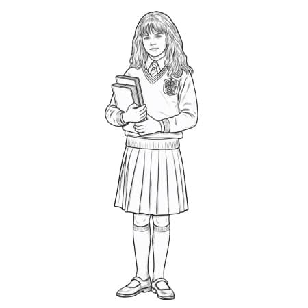 Hermione Uniform Coloring Page