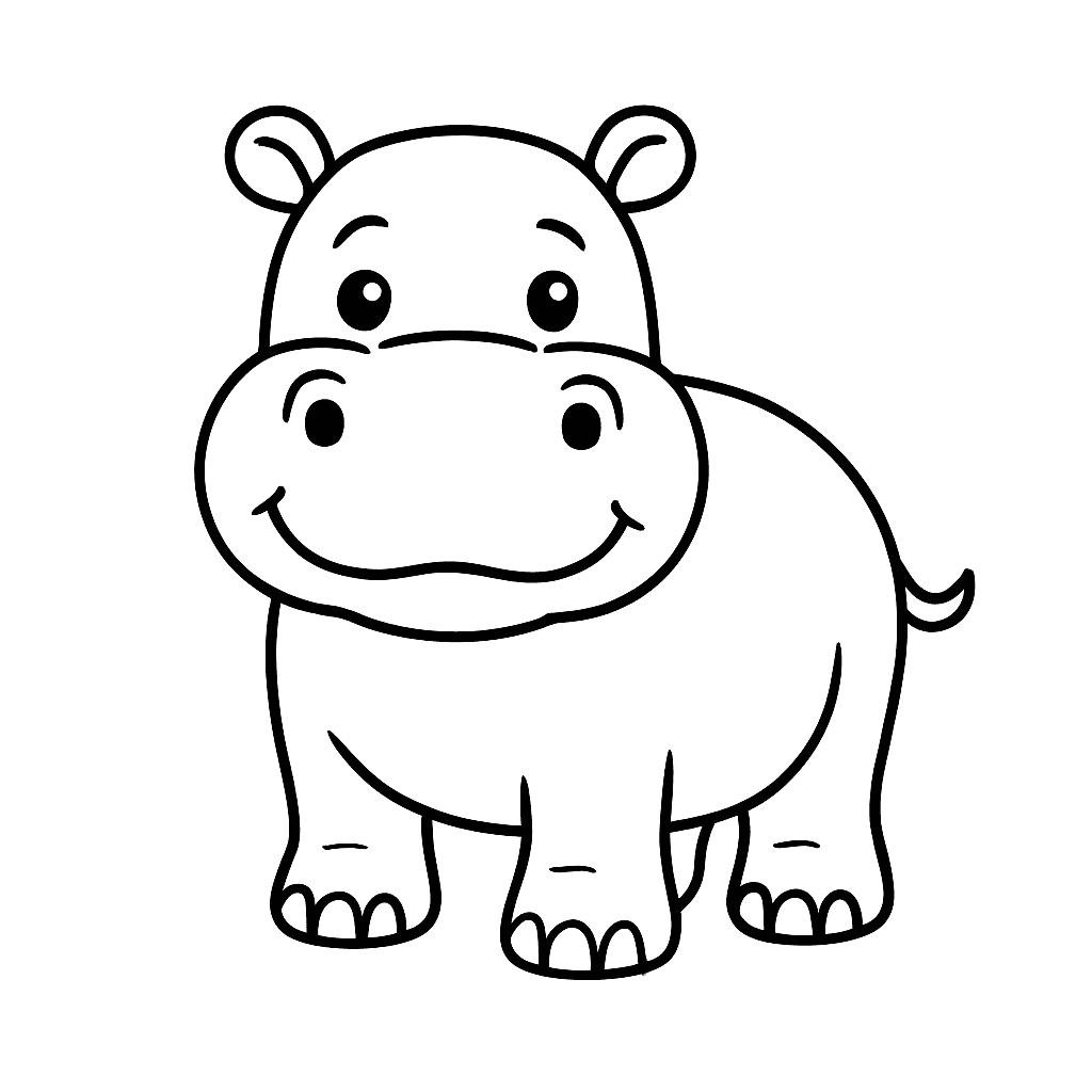 Hippo Coloring Page