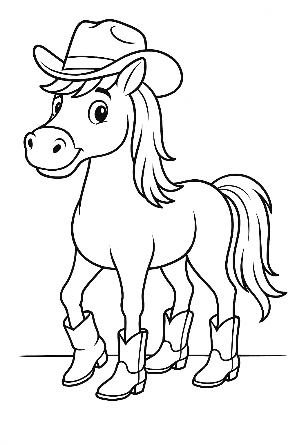 Cowboy horse coloring page