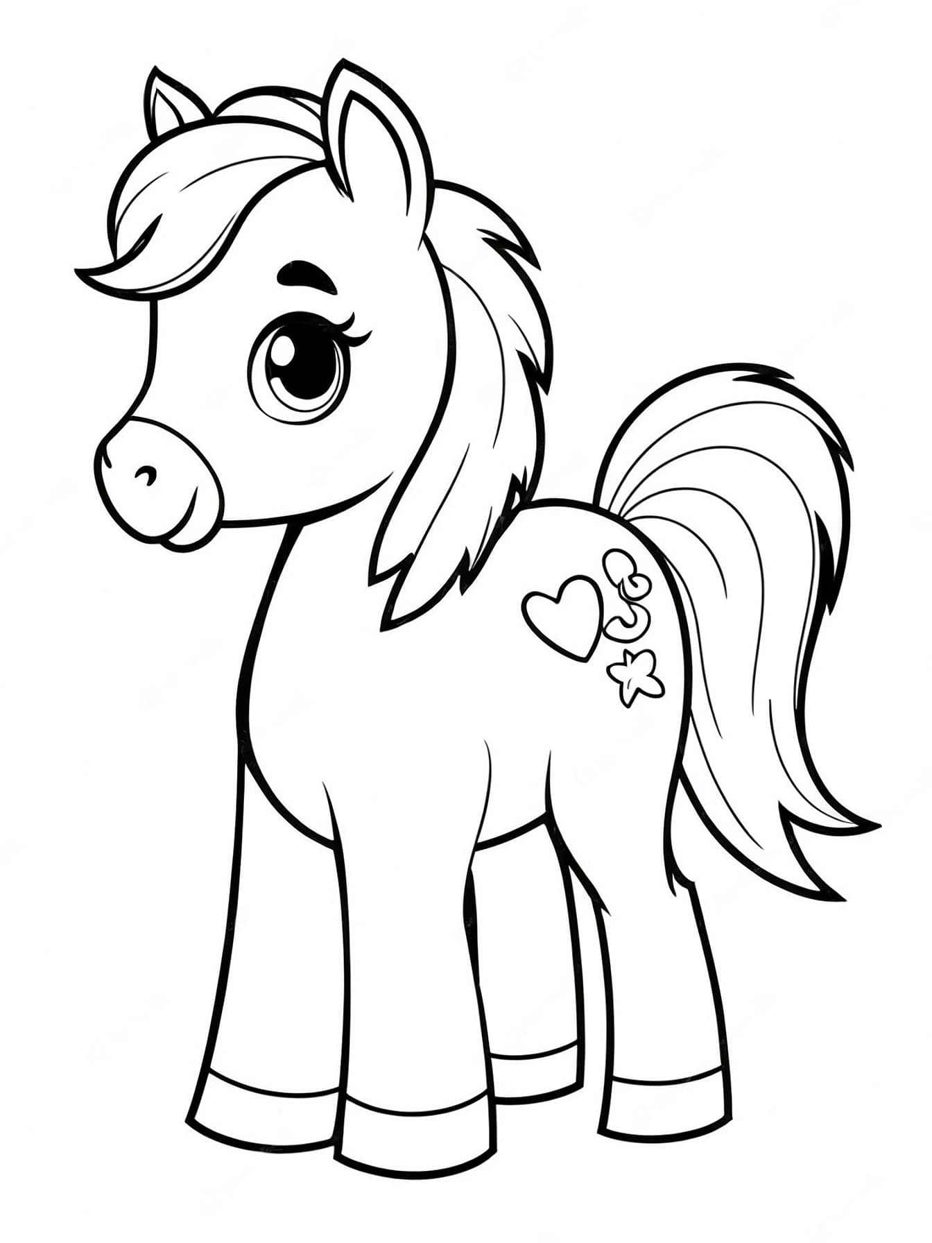 Kids horse coloring page