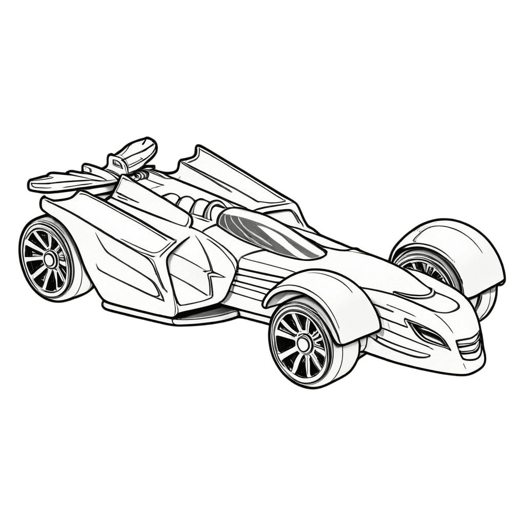 Black Hot Wheels Race Car Coloring Page