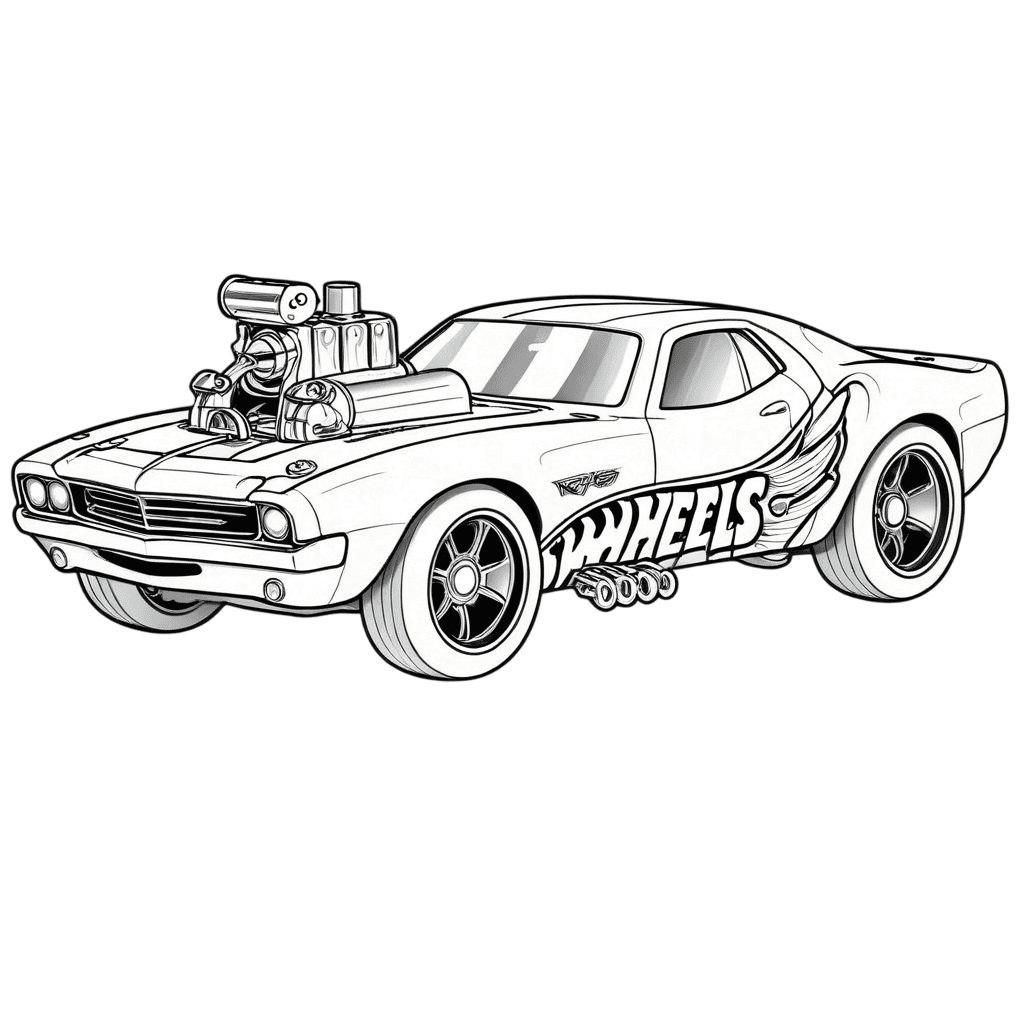 Hot Wheels Dodge Racer Coloring Page