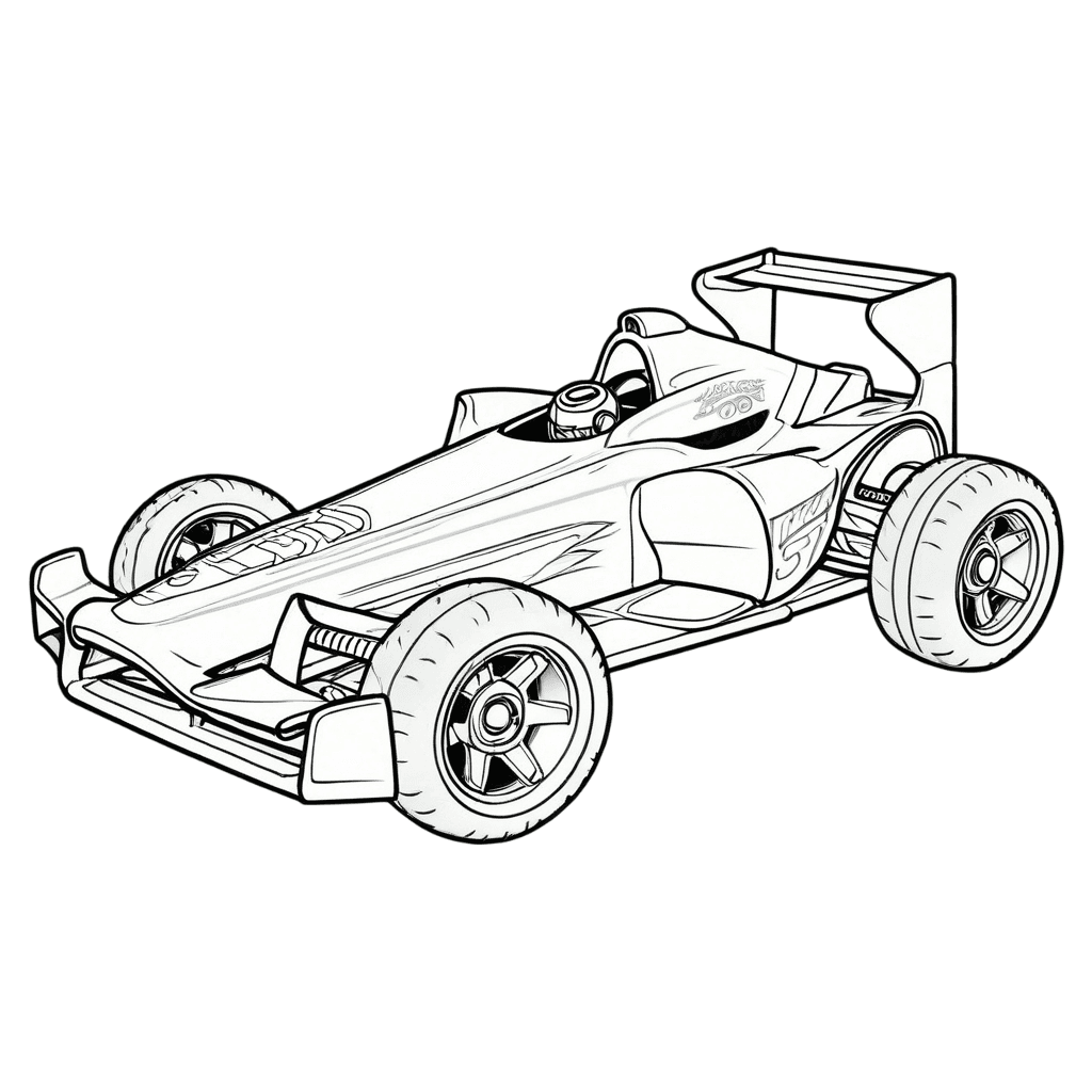 Hot Wheels Formula Racer Coloring Page