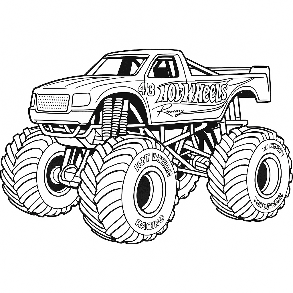 Hot Wheels Monster Truck Coloring Page
