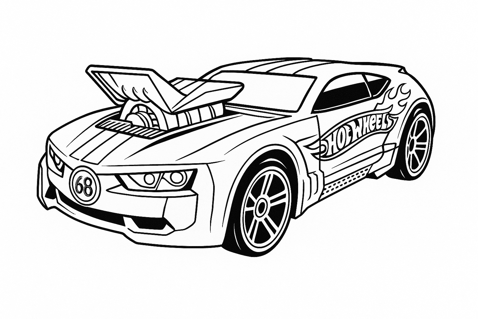 Radical Hot Wheels Racer Coloring Page