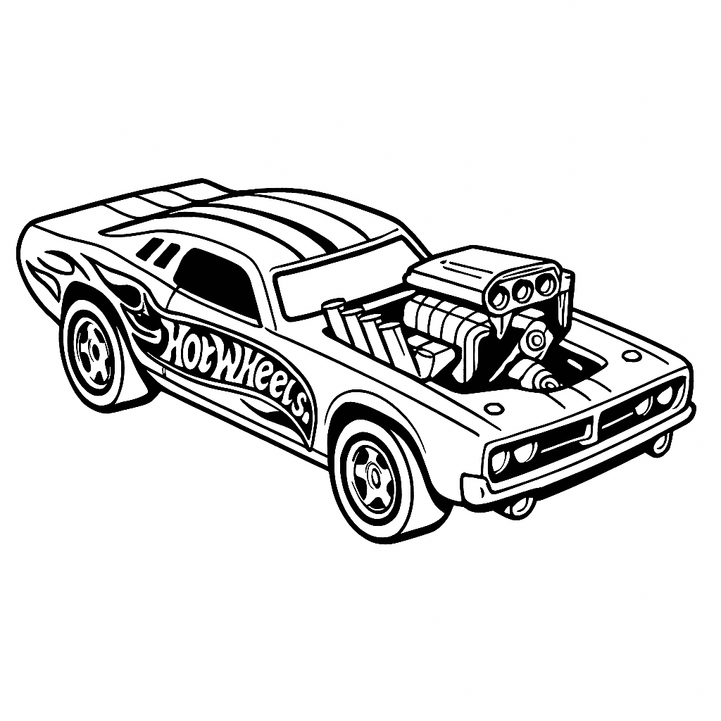 Hot Wheels Rodger Dodger Coloring Page