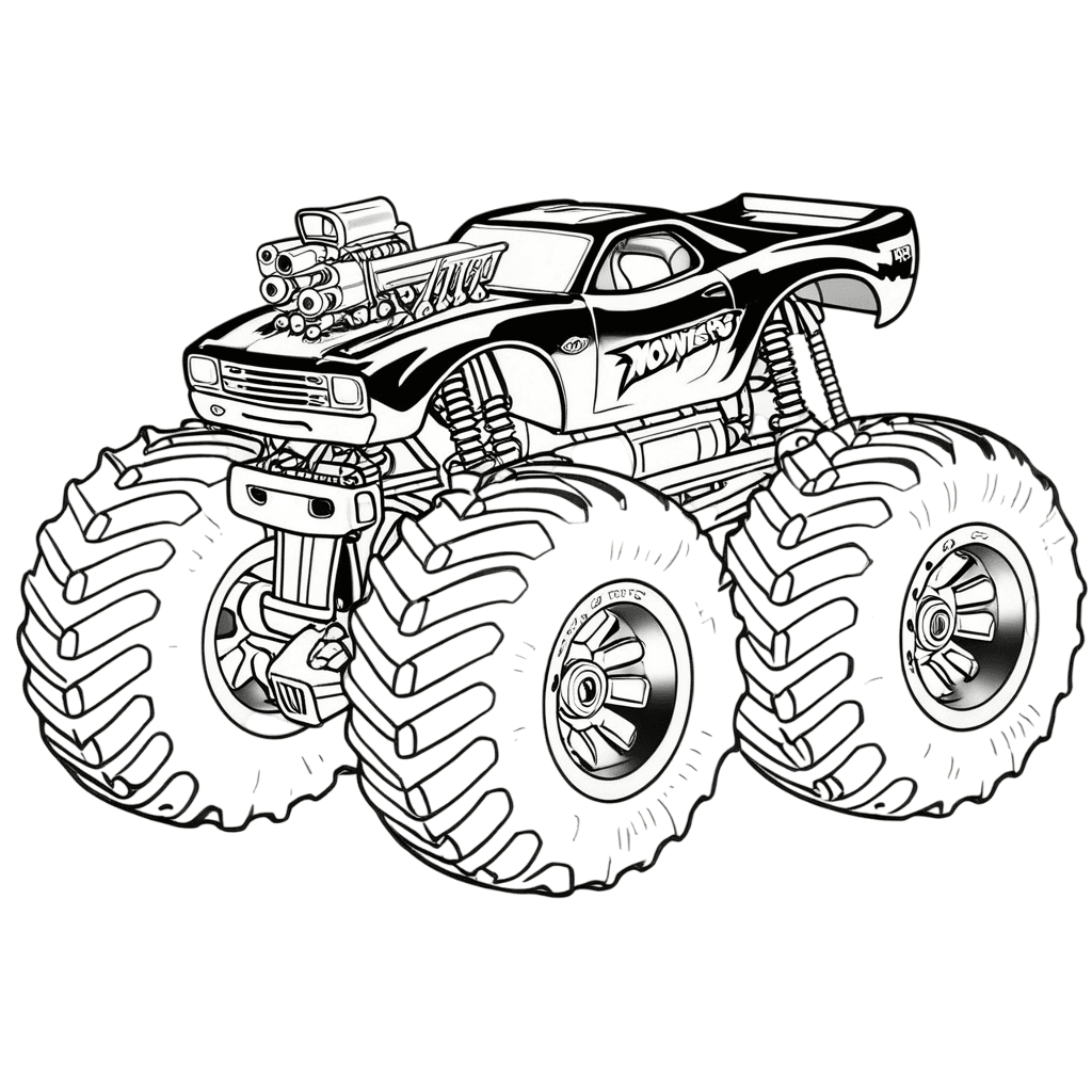 Hot Wheels Super Monster Truck Coloring Page