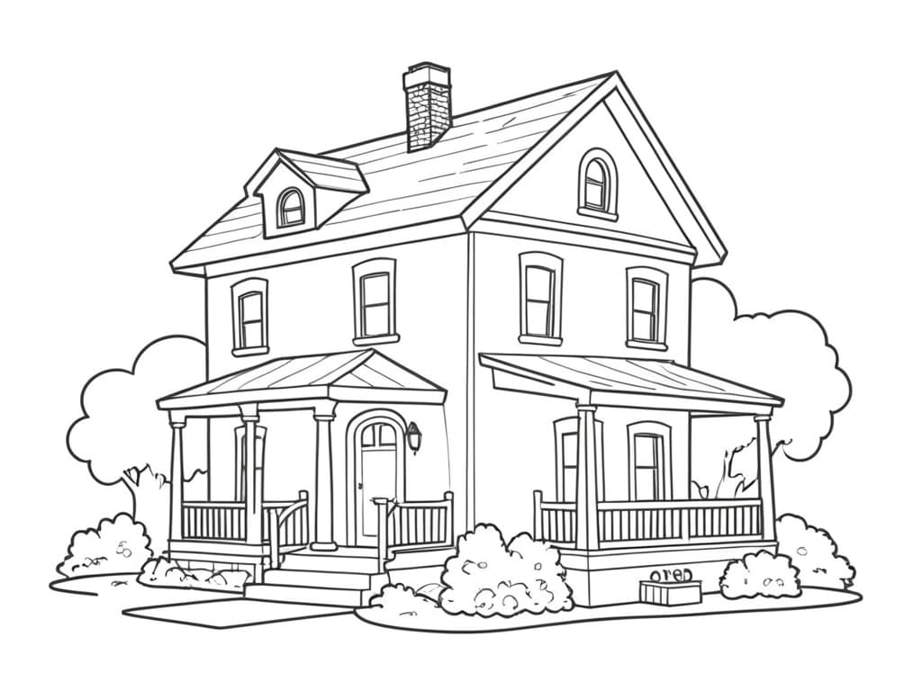 Big House Coloring Page
