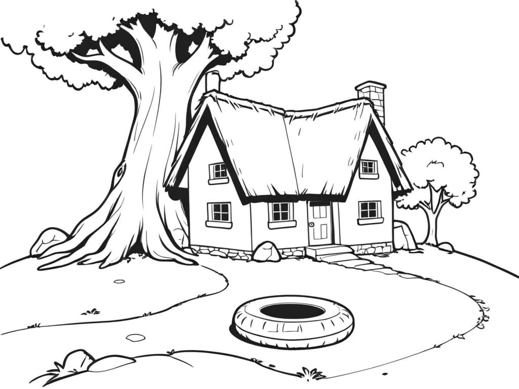 Country House Coloring Page