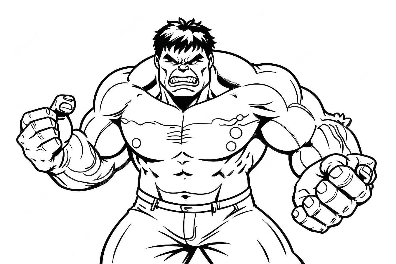 Hulk Drawing Coloring Page