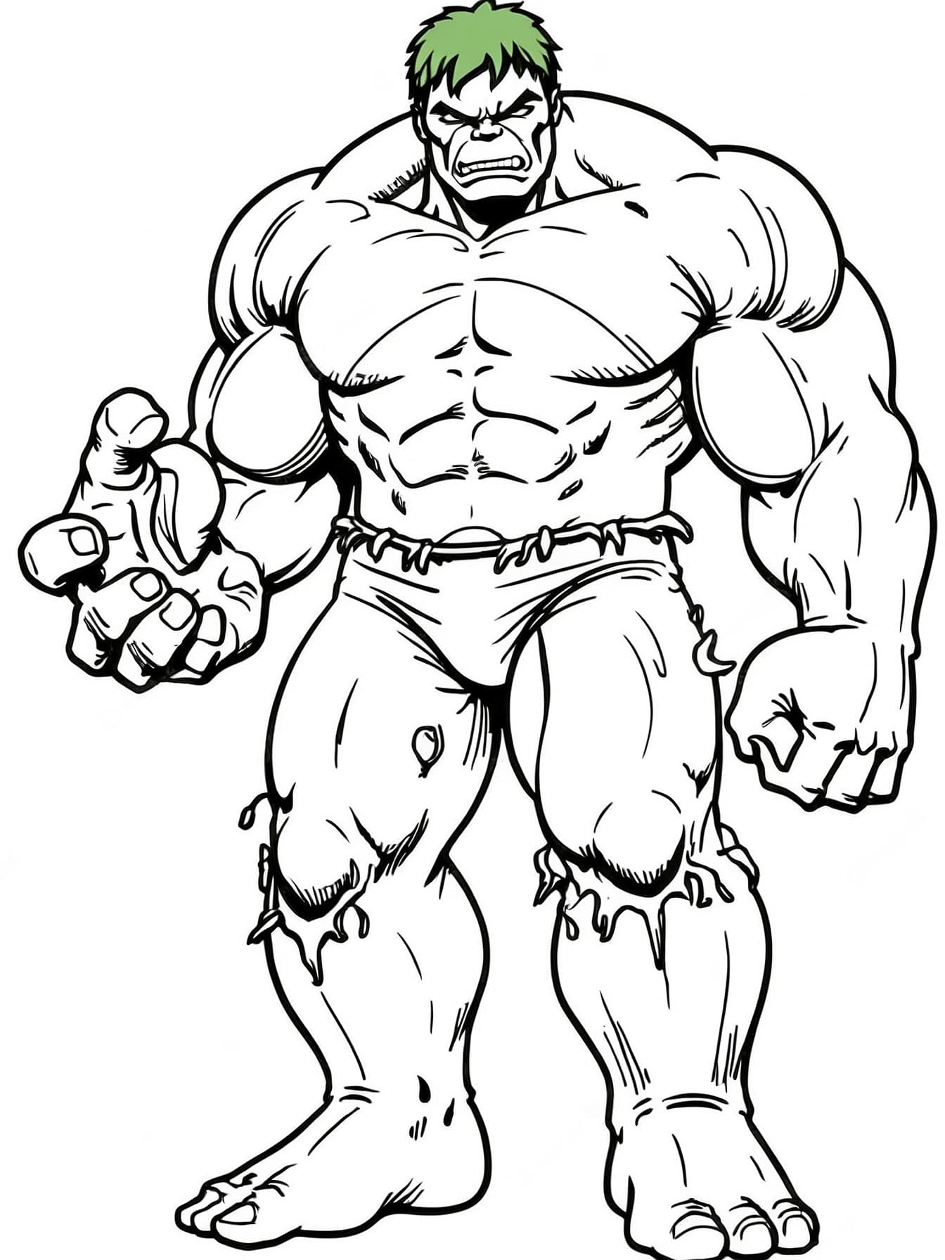 Hulk Ready to Fight Coloring Page