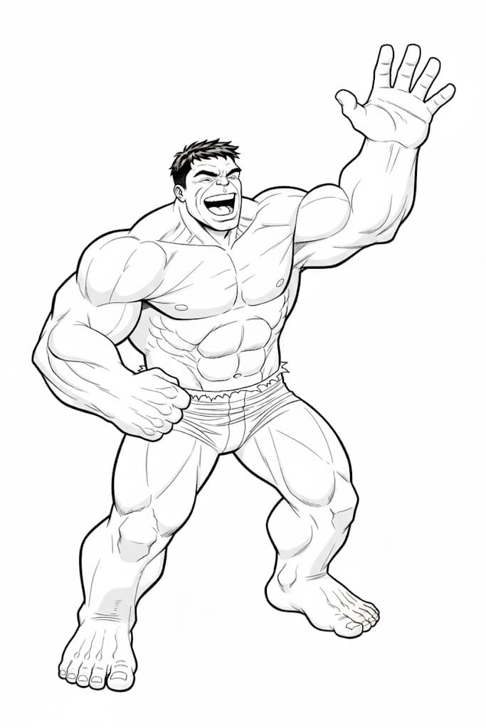 Hulk Waving Coloring Page