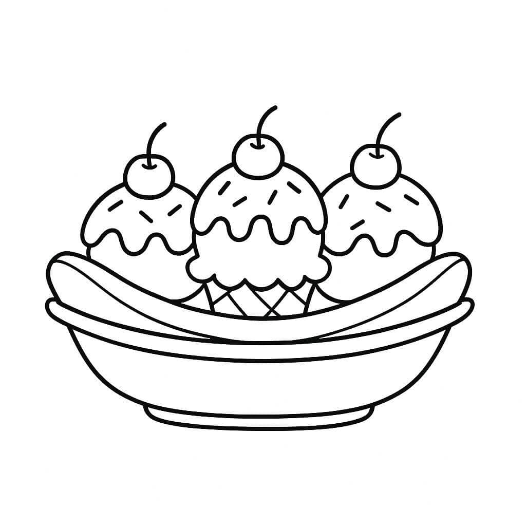 Banana Split Coloring Page