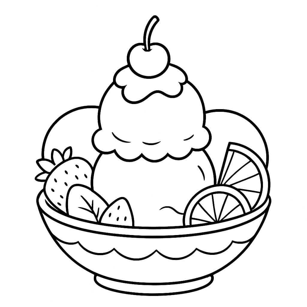 Fruit Ice Cream Coloring Page